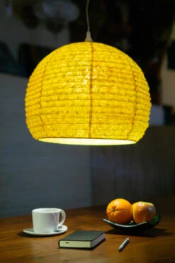 Halbrunder Lokta Papierlampenschirm, Boho Hängelampe Coronada Ø 40 Cm - Gelb 8 Halbrunder Lokta Papierlampenschirm, Boho Hängelampe Coronada Ø 40 Cm - Gelb -Laden Für Heimbeleuchtung lampe 38191