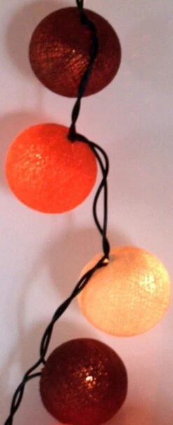 Stoff Ball Lichterkette, LED Kugel Lampion Lichterkette - Sommer Farbe -Laden Für Heimbeleuchtung lichterkettenausschnitt12 1