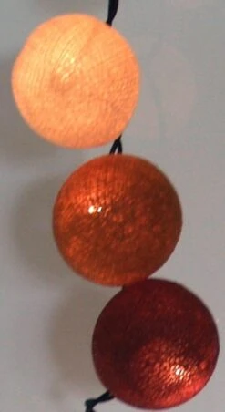 Stoff Ball Batterielichterkette 3xAA LED Kugel Lichterkette - Schokobraun -Laden Für Heimbeleuchtung lichterkettenausschnitt3