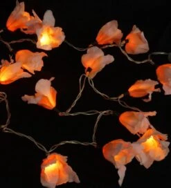 Lotus Blüten LED Lichterkette 20 Stk. - Blüte Orange