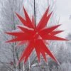Melchior Outdoor II Rot, Sehr Stabiler 3D Außenstern Ø 60 Cm, Mit 20 Spitzen, Inkl. 4 M Außenkabel - Melchior Rot
