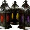 Orientalische Metall/Glas Laterne In Marrokanischem Design, Windlicht In 5 Farben. - 18x10x10 Cm -Laden Für Heimbeleuchtung orientalische metall glas laterne marrokanischem design windlicht farben 33737