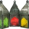 Orientalische Metall/Glas Laterne In Marrokanischem Design, Windlicht In 6 Farben - 14x6x6 Cm -Laden Für Heimbeleuchtung orientalische metall glas laterne marrokanischem design windlicht farben 33755