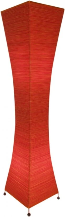 Stehlampe / Stehleuchte Titania-string- Handgefertigte Designleuchte Aus Bali - Rot - 118x38x38 Cm