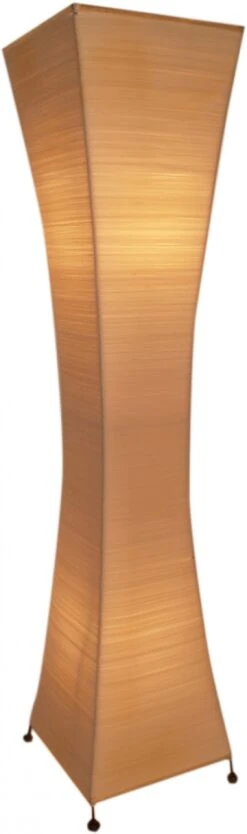 Stehlampe / Stehleuchte Titania-string- Handgefertigte Designleuchte Aus Bali - Natur-weiß - 118x38x38 Cm