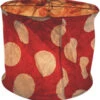 Runde Papier Hängelampe, Lokta Papierlampenschirm Annapurna, Handgeschöpftes Papier - Rot/weiß/punkte - 24x28x28 Cm