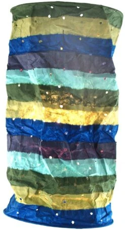 Runde Boho Papier Hängelampe, Lokta Papierlampenschirm Pamir, Handgeschöpftes Papier - Icemint - 50x20x20 Cm Ø20 Cm