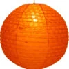 Runder Lokta Papierlampenschirm, Hängelampe Coronada Ø 50 Cm - Orange
