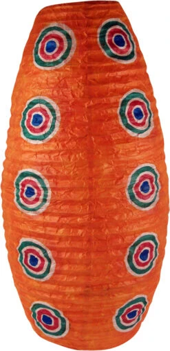 Ovaler Lokta Papierlampenschirm, Hängelampe Coronada Retro - Orange - 52x29x29 Cm -Laden Für Heimbeleuchtung s2010 artikel 27 04 10 3