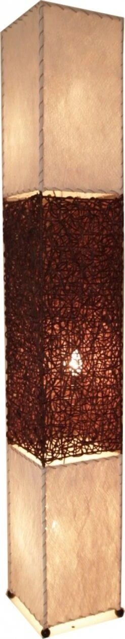 Stehlampe / Stehleuchte, In Bali Handgemacht Aus Naturmaterial, Kokosfaser, Rattan - Modell Sumatra Dunkel - 170x30x30 Cm