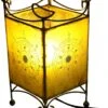 Hennalampe - Leder Tischlampe / Tischleuchte Madras - Gelb - 25x12x12 Cm -Laden Für Heimbeleuchtung t 7 16dsc02365