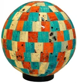 Tischlampe / Tischleuchte, Handgemacht In Bali, Glasmosaik - Modell Pesto.2 - 26x25x25 Cm