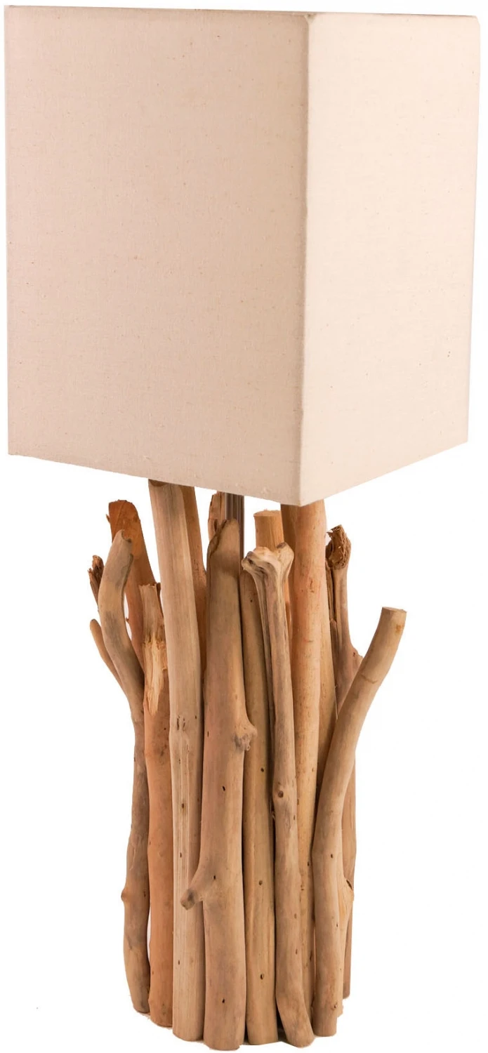 Tischleuchte / Tischlampe Kukuma, Treibholz, Baumwolle, In Bali Handgemacht Aus Naturmaterial - Modell Kukuma - 50x17x17 Cm 4 Tischleuchte / Tischlampe Kukuma, Treibholz, Baumwolle, In Bali Handgemacht Aus Naturmaterial - Modell Kukuma - 50x17x17 Cm – Bild 2