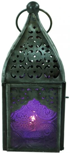 Orientalische Metall/Glas Laterne In Marrokanischem Design, Windlicht In 6 Farben - 14x6x6 Cm -Laden Für Heimbeleuchtung tan 09 16 dsc04024