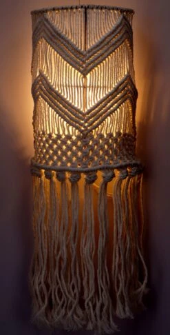 Wandlampe / Wandleuchte, In Bali Handgefertigt Aus Makramee - Modell Schara - 60x20x12 Cm -Laden Für Heimbeleuchtung tilo lampe 2 8 40 dunkel
