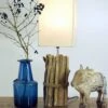 Tischlampe / Tischleuchte, In Bali Handgemachtes Unikat Aus Naturmaterial, Treibholz, Baumwolle - Modell Kuma - 50x17x17 Cm -Laden Für Heimbeleuchtung tischlampe tischleuchte kuma bali handgemachtes unikat naturmaterial treibholz baumwolle modell kuma 35281