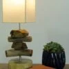 Tischleuchte / Tischlampe Salamanca, Treibholz, Baumwolle, In Bali Handgemacht Aus Naturmaterial - Modell Salamanca - 50x15x15 Cm -Laden Für Heimbeleuchtung tischleuchte tischlampe salamanca treibholz baumwolle bali handgemacht naturmaterial modell salamanca 39328