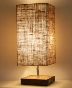 Tischlampe / Tischleuchte, In Bali Handgemacht Aus Naturmaterial - Modell Alabama - 41x17x17 Cm -Laden Für Heimbeleuchtung tisy 18 1lampen naturmaterial 13