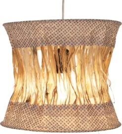 Runde Boho Papier Hängelampe, Lokta Papierlampenschirm Annapurna, Handgeschöpftes Papier - Beige - 25x28x28 Cm Ø28 Cm -Laden Für Heimbeleuchtung tisy 18 1papierlampe 7