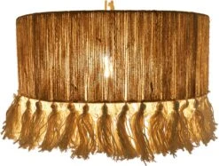 Deckenlampe / Deckenleuchte, In Bali Handgefertigt Aus Juteschnur - Modell Linara - 30x45x45 Cm