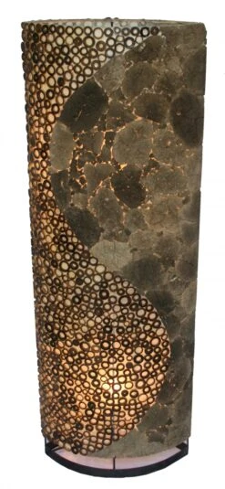 Stehlampe / Stehleuchte, In Bali Handgemacht Aus Naturmaterial, Lavastein, Bambus - Lava Yin Yang 100 Cm