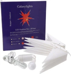 3D Batterie Außenstern Kaspar, Weihnachtsstern, Faltstern Mit 18 Spitzen Incl. 7m Kabel &amp; LED Leuchtmittel - Ø 55 Cm 4xAA Rot -Laden Für Heimbeleuchtung tisy 21 papierstern 21 40 4