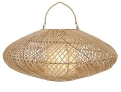 Deckenlampe / Deckenleuchte, In Bali Handgemacht Aus Naturmaterial, Rattan - Modell Melinda - 22x50x50 Cm Ø50 Cm