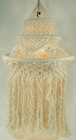 Deckenlampe / Deckenleuchte, In Bali Handgefertigt Aus Makramee - Modell Sioni - 82x40x40 Cm Ø40 Cm -Laden Für Heimbeleuchtung xtan42 artlampdsc04789