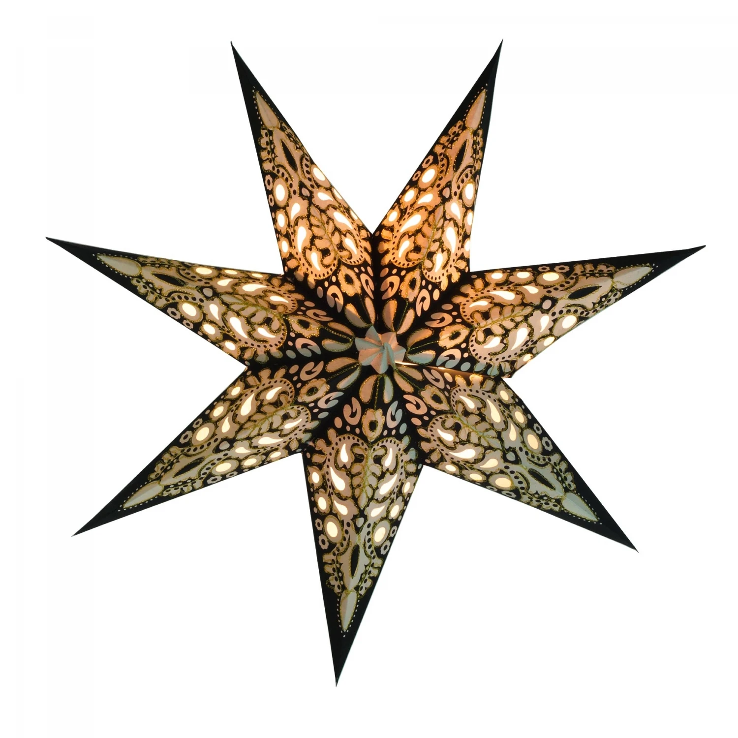 Faltbarer Advents Leucht Papierstern, Weihnachtsstern 60 Cm - Priamos Schwarz 5 Faltbarer Advents Leucht Papierstern, Weihnachtsstern 60 Cm - Priamos Schwarz – Bild 3