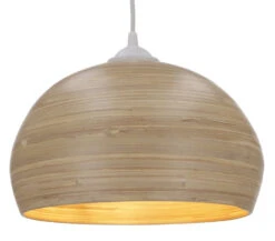 Design Deckenlampe / Deckenleuchte, In Bali Handgemacht Aus Bambus - Modell Bambusa 9 - 18x30x30 Cm