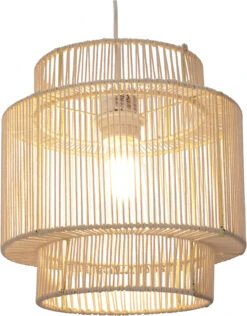 Deckenlampe / Deckenleuchte, In Bali Handgefertigt Aus Baumwollschnur - Modell Zola - 28x26x26 Cm Ø26 Cm