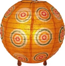 Coronada Round Reispapier Tischlampe Retro 40 Cm - Gelb