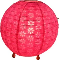 Coronada Round Reispapier Tischlampe Ø 35 Cm - Pink