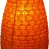 Kleiner Ovaler Lokta Papierlampenschirm, Hängelampe Coronada - Orange - 42x22x22 Cm