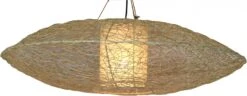 Deckenlampe / Deckenleuchte, In Bali Handgemacht Aus Naturmaterial, Rattan - Modell Miranda Flat - 20x75x75 Cm