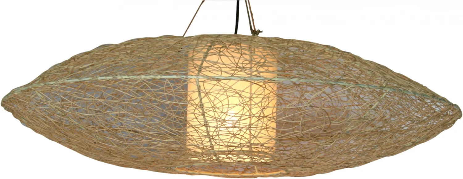 Deckenlampe / Deckenleuchte, In Bali Handgemacht Aus Naturmaterial, Rattan - Modell Miranda Flat - 20x75x75 Cm 3 Deckenlampe / Deckenleuchte, In Bali Handgemacht Aus Naturmaterial, Rattan - Modell Miranda Flat - 20x75x75 Cm