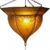 Henna - Leder Deckenlampe / Deckenleuchte - Mali Gelb - 34x41x41 Cm -Laden Für Heimbeleuchtung xtanmaligelb