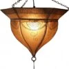 Henna - Leder Deckenlampe / Deckenleuchte - Mali Weiß - 34x41x41 Cm