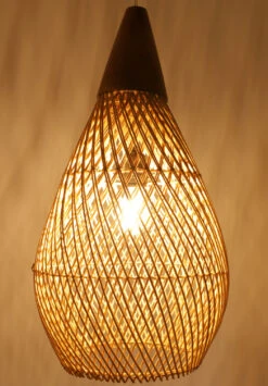 Große Deckenlampe / Deckenleuchte, In Bali Handgemacht Aus Naturmaterial, Rattan - Modell Manduka - 60x30x30 Cm Ø30 Cm -Laden Für Heimbeleuchtung xtannatur leuchte 11 20 11