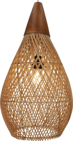 Große Deckenlampe / Deckenleuchte, In Bali Handgemacht Aus Naturmaterial, Rattan - Modell Manduka - 60x30x30 Cm Ø30 Cm