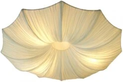 Deckenlampe / Deckenleuchte, Handgefertigte Designleuchte Aus Bali, Seidenstoff, Handgemacht In Bali, Baumwolle - Modell Datura - 22x80x80 Cm Ø80 Cm