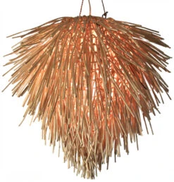 Deckenlampe / Deckenleuchte, In Bali Handgemacht Aus Naturmaterial, Rattan - Modell Rasta - 45x45x45 Cm Ø45 Cm
