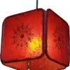 Henna - Leder Deckenleuchte / Pendelleuchte Karachi - Rot - 16x16x16 Cm -Laden Für Heimbeleuchtung xtanp5262769