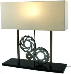 Tischlampe / Tischleuchte, Upcycling Lichtobjekt Aus Altmetall - Modell Pedalor - 51x50x16,5 Cm