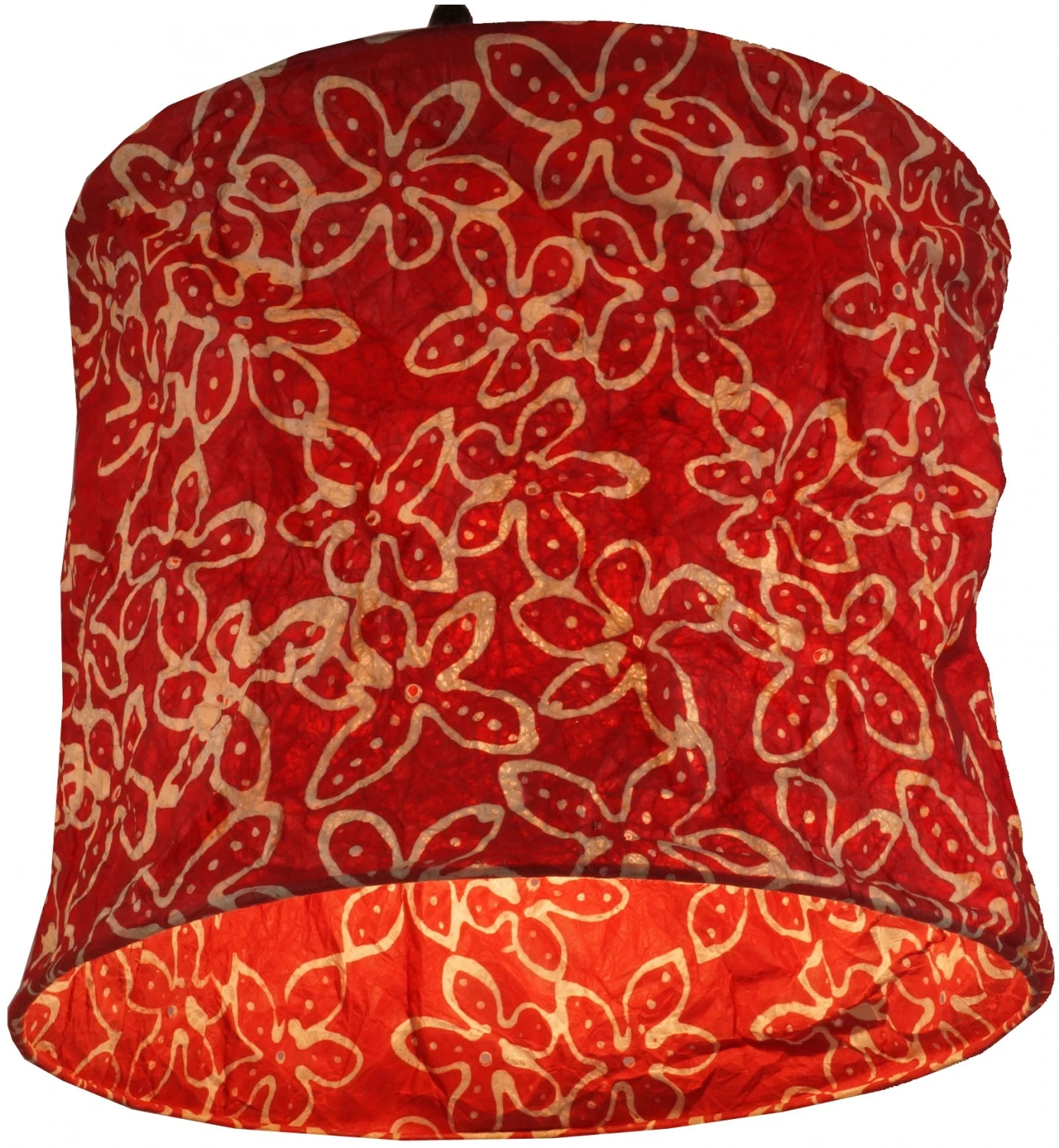 Runde Papier Hängelampe, Lokta Papierlampenschirm Annapurna, Handgeschöpftes Papier - Rot/Blume - 25x28x28 Cm Ø28 Cm 4 Runde Papier Hängelampe, Lokta Papierlampenschirm Annapurna, Handgeschöpftes Papier - Rot/Blume - 25x28x28 Cm Ø28 Cm – Bild 2