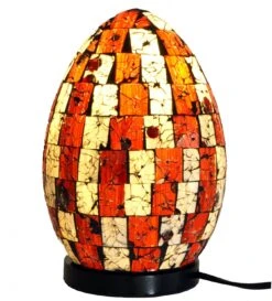 Tischlampe / Tischleuchte, Handgemacht In Bali, Glasmosaik - Modell Mojo.3 - 22x16x16 Cm