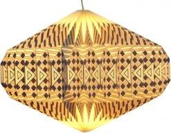 Origami Design Papier Lampenschirm - Modell Ufo Weiß/grau - 22x47x47 Cm