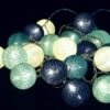 Stoff Ball Batterielichterkette 3xAA, LED Kugel Lichterkette - Türkis/blau/weiß -Laden Für Heimbeleuchtung xtant 7 16dsc02377
