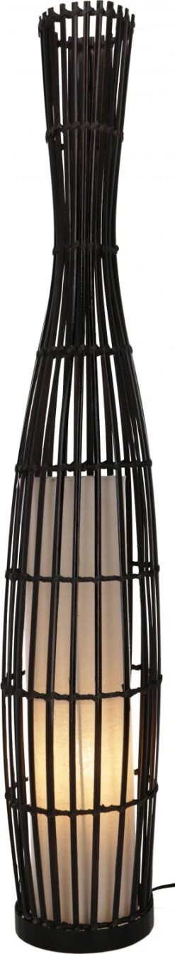 Stehlampe / Stehleuchte, In Bali Handgemacht Aus Naturmaterial - Modell Lumi - 105x18x18 Cm