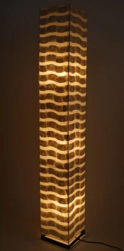 Stehlampe / Stehleuchte, In Bali Handgemacht Aus Naturmaterial, Capiz / Perlmutt - Modell Zebraleo - 151x22x22 Cm -Laden Für Heimbeleuchtung xtantisy 18 dsc03941